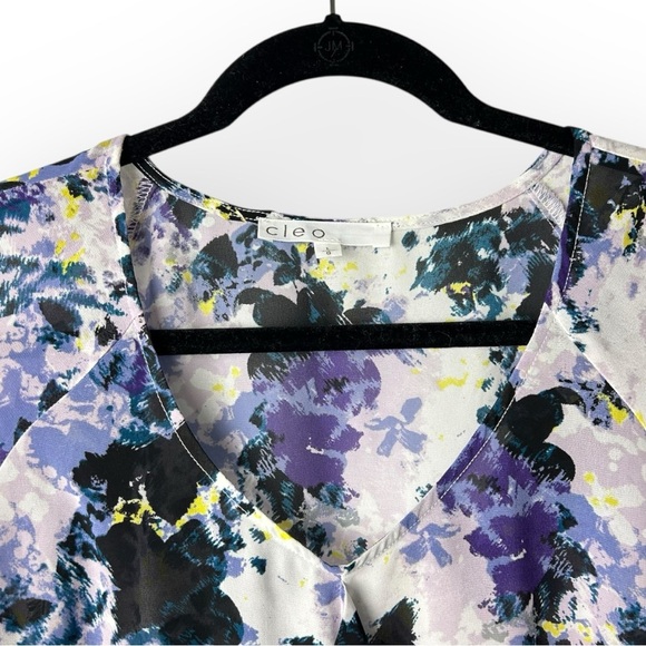 Cleo Purple Ruffle Long Sleeve Blouse L - Picture 4 of 5